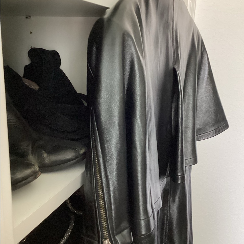 bebe addiction Black Leather Cape Jacket - Picture 3 of 7